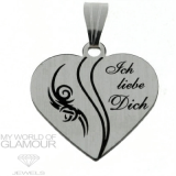 Partneranhänger Ich liebe Dich mit Kette Silber