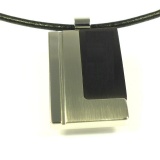 Herren Anhänger Edelstahl matt mit Kette + Gravur