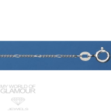 Echt Silber Figarokette diamantiert 50cm