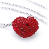 Herz Kette mit Swarovski Elements rot