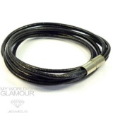 Lederarmband Lederkette schwarz