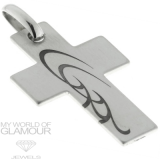 Herren Edelstahl Anhänger Kreuz Tribal