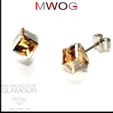 Ohrringe mit Swarovski Würfel 6mm