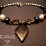 Collier Perlen schwarz