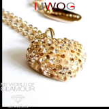 Herzkette mit Swarovski Elements vergoldet