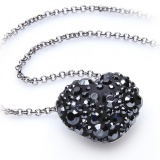 Herzkette mit Swarovski Elements grau