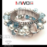 Bettelarmband silber/türkis
