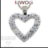 Herzkette mit Swarovski Elements weiss
