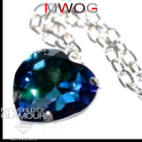 Herzkette mit Swarovski Elements blau