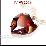Herzkette mit Swarovski Elements rot