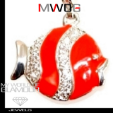 Charms Bettelanhänger mit Swarovski Elements Fisch