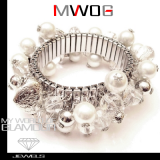 Bettelarmband silber/weiss