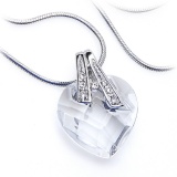 Herzkette mit Swarovski Elements klar