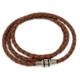 Lederarmband Lederkette mittelbraun, Echt Leder-Kette bzw. Armband, Lederband für Damen und Herren