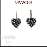 Ohrringe Herz mit Swarovski Elements schwarz