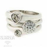 Ring mit Swarovski Elements dreiteilig