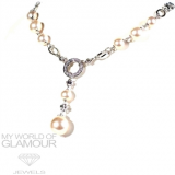 Perle Y-Collier mit Swarovski Elements