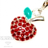Charms Bettelanhänger mit Swarovski Elements Kirsche