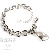 Bettelarmband mit Swarovski Elements Silvershade
